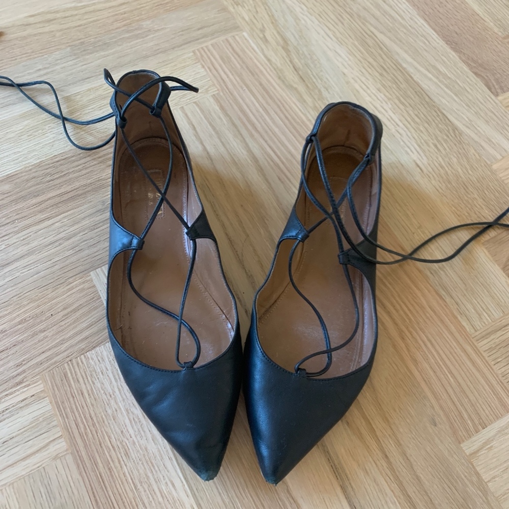 Aquazurra Christy Flat Leather Ballerinas